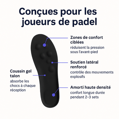 Semelles PadelBro - Jouez plus longtemps, sans douleur